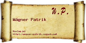 Wágner Patrik névjegykártya